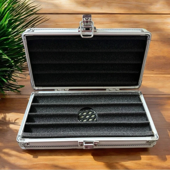 Metal Cigar Box with Foam Interior & Secure Latch - Picture 5 of 7